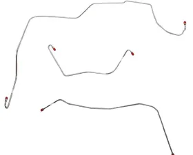 Fine Lines Front Brake Line Kit For 61-62 Ford Thunderbird w/ Power Brakes Except Bendix Booster Octagonal Flange from 10/61 3 Piece Set Steel