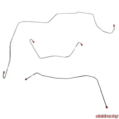 Fine Lines Front Brake Line Kit For 61-62 Ford Thunderbird w/ Power Brakes Except Bendix Booster Octagonal Flange from 10/61 3 Piece Set Stainless - SKT6101SS