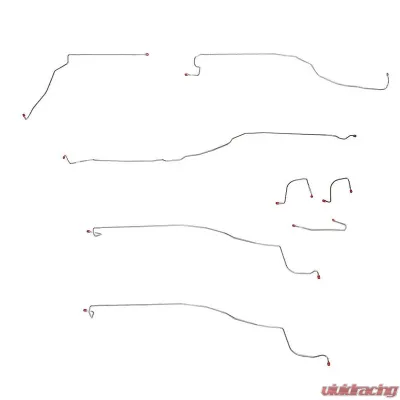 Fine Lines Front Brake Line Kit For 03-06 GM 1500 SUV 2WD w/ Coil Spring Front Suspension Front Brake Set w/ Traction Control 6 Port ABS Box Models Stainless - TKT0313SS