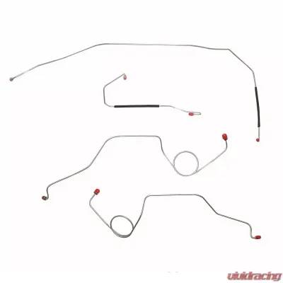Fine Lines Front Brake Line Kit For 67-72 Ford F-100 and F-250 2WD w/ Standard Drum Brakes 4 Piece Set Steel - TKT6741OM