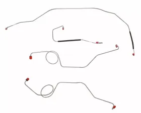 Fine Lines Front Brake Line Kit For 67-72 Ford F-100 and F-250 2WD w/ Power Drum Brakes 4 Piece Set Steel