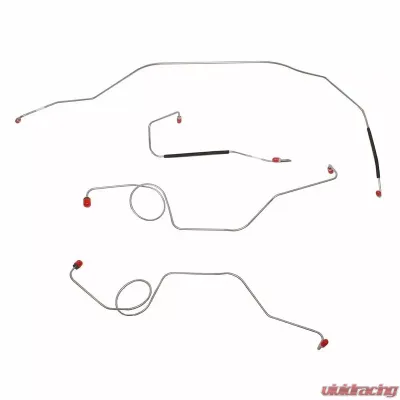 Fine Lines Front Brake Line Kit For 67-72 Ford F-100 and F-250 2WD w/ Power Drum Brakes 4 Piece Set Steel - TKT6742OM