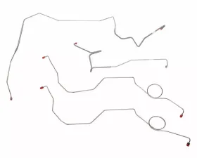 Fine Lines Front Brake Line Kit For 73-74 Ford F-100 2WD w/ Power Disc Brakes 4 Piece Set Stainless