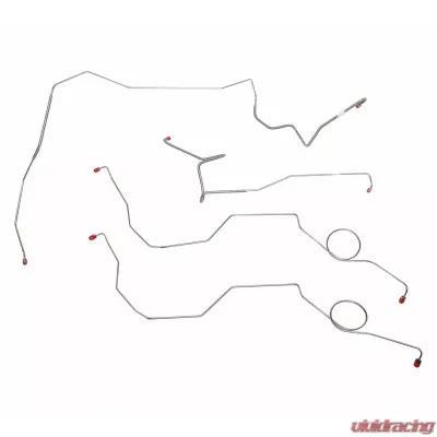 Fine Lines Front Brake Line Kit For 73-74 Ford F-100 2WD w/ Power Disc Brakes 4 Piece Set Stainless - TKT7342SS