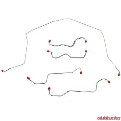Fine Lines Front Brake Line Kit For 69 Chevrolet Corvette Standard Brakes Front 4 Piece Brake Set Stainless - VKT6901SS
