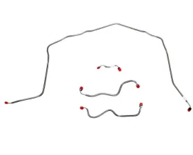 Fine Lines Front Brake Line Kit For 70-73 Chevrolet Corvette Power Brakes Front 4 Piece Brake Set Steel