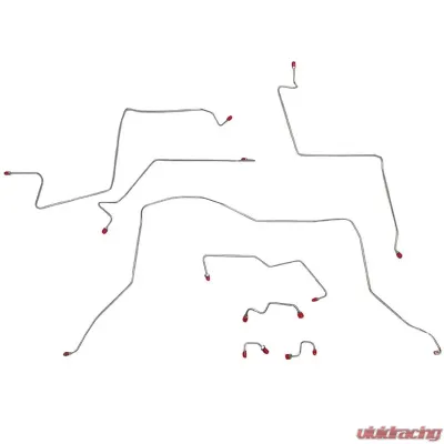 Fine Lines Front Brake Line Kit For 95-97 Dodge Ram 4WD AWABS Three Blocks on Driver Side Frame Stainless - WKT9504SS