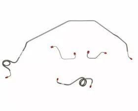 Fine Lines Front Brake Line Kit For 71-73 Chevrolet Nova Power Disc Brakes 4 Piece Front Line Brake Set Steel