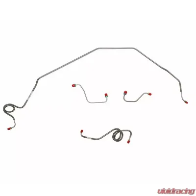 Fine Lines Front Brake Line Kit For 71-73 Chevrolet Nova Power Disc Brakes 4 Piece Front Line Brake Set Steel - XKT7101OM
