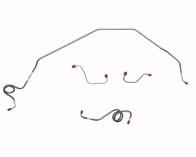 Fine Lines Front Brake Line Kit For 71-73 Chevrolet Nova Power Disc Brakes 4 Piece Front Line Brake Set Stainless