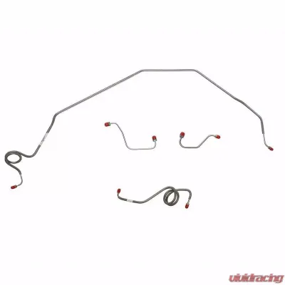 Fine Lines Front Brake Line Kit For 71-73 Chevrolet Nova Power Disc Brakes 4 Piece Front Line Brake Set Stainless - XKT7101SS