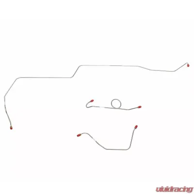 Fine Lines Front Brake Line Kit For 64-65 Ford Mustang Power Drum Brakes 3 Piece Brake Set Stainless - ZKT6402SS