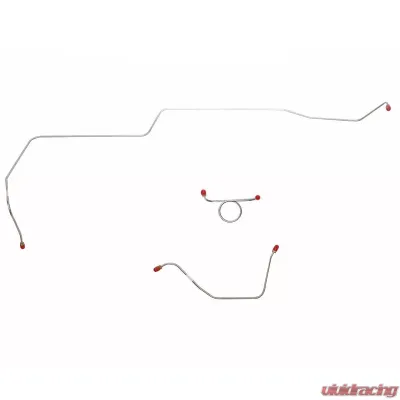 Fine Lines Front Brake Line Kit For 66 Ford Mustang w/ Standard Drum Brakes 3 Piece Set Steel - ZKT6601OM