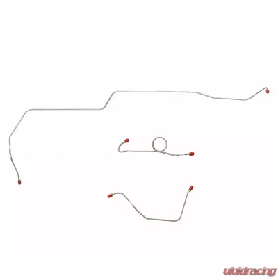 Fine Lines Front Brake Line Kit For 66 Ford Mustang w/ Power Drum Brakes 3 Piece Set Steel - ZKT6602OM