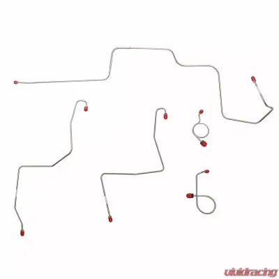 Fine Lines Front Brake Line Kit For 67 Mustang/Cougar Standard Drum Brakes Front 5 Piece Brake Set Built After 2/1/67 Routes Under Steering Column Stainless - ZKT6702SS