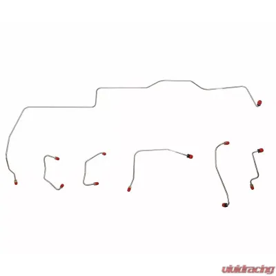 Fine Lines Front Brake Line Kit For 67 Ford Mustang/ Mercury Cougar Power Disc Brakes 6 Piece Brake Set Built Before 2/1/67 Routes Over Steering Column Steel - ZKT6703OM