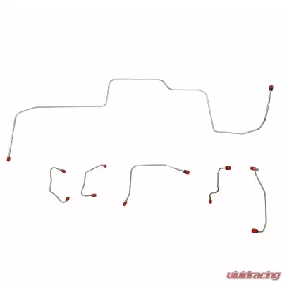 Fine Lines Front Brake Line Kit For 67 Ford Mustang/ Mercury Cougar Power Disc Brakes 6 Piece Front Brake Set Built After 2/1/67 Routes Under Steering Column Steel - ZKT6704OM