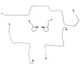 Fine Lines Front Brake Line Kit For 68-69 Ford Mustang Mercury Cougar w/ Manual Drum Brakes Front 5 Piece Brake Set Stainless