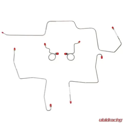 Fine Lines Front Brake Line Kit For 68-69 Ford Mustang Mercury Cougar w/ Manual Drum Brakes Front 5 Piece Brake Set Stainless - ZKT6801SS
