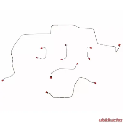 Fine Lines Front Brake Line Kit For 68-69 Ford Mustang Mercury Cougar w/ Power Disc Brakes Front 6 Piece Brake Set Steel - ZKT6803OM