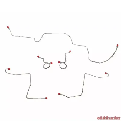 Fine Lines Front Brake Line Kit For 70 Ford Mustang mercury Cougar w/ Standard Drum Brakes Front 5 Piece Brake Set Stainless - ZKT7001SS