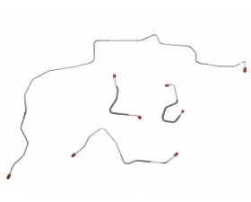 Fine Lines Front Brake Line Kit For 70 Ford Mustang Mercury Cougar w/ Power Disc Brakes Front 4 Piece Brake Set Stainless