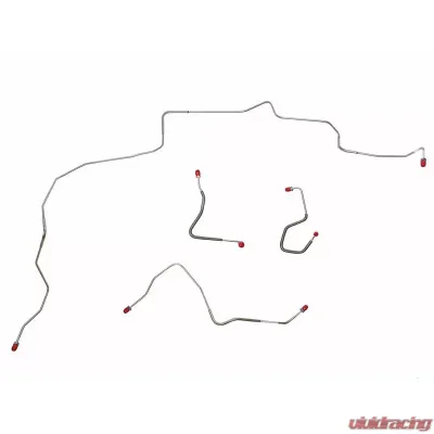 Fine Lines Front Brake Line Kit For 70 Ford Mustang Mercury Cougar w/ Power Disc Brakes Front 4 Piece Brake Set Stainless - ZKT7002SS