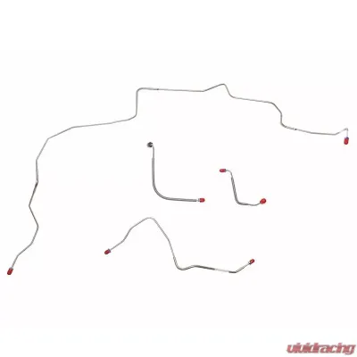 Fine Lines Front Brake Line Kit For 70 Ford Mustang Boss 429 w/ Power Disc Brakes Front 4 Piece Set Stainless - ZKT7003SS