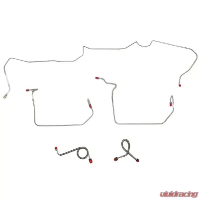 Fine Lines Front Brake Line Kit For 71-72 Ford Mustang Mercury Cougar w/ Standard Drum Brakes Front 5 Piece Brake Set Steel - ZKT7101OM