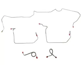 Fine Lines Front Brake Line Kit For 71-72 Ford Mustang Mercury Cougar w/ Standard Drum Brakes Front 5 Piece Brake Set Stainless