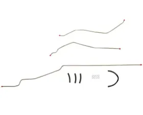 Fine Lines Fuel Line Kit For 63-64 Chevrolet Bel Air Biscayne Impala V8 3 Piece 3/8 Inch Tank to Pump Fuel Line Steel