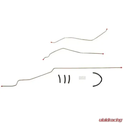 Fine Lines Fuel Line Kit For 63-64 Chevrolet Bel Air Biscayne Impala V8 3 Piece 3/8 Inch Tank to Pump Fuel Line Steel - BGL6301OM