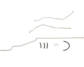 Fine Lines Fuel Line Kit For 63-64 Chevrolet Bel Air Biscayne Impala V8 3 Piece 3/8 Inch Tank to Pump Fuel Line Stainless