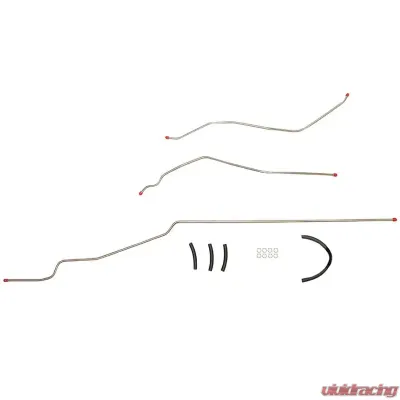 Fine Lines Fuel Line Kit For 63-64 Chevrolet Bel Air Biscayne Impala V8 3 Piece 3/8 Inch Tank to Pump Fuel Line Stainless - BGL6301SS