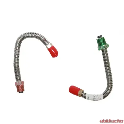 Fine Lines Front Caliper Lines For 67 Chevrolet Chevelle Malibu El Camino Front Caliper Lines 1/2 Inch Left Port 7/16 Inch Right Port Pair Steel - CFC6701OM