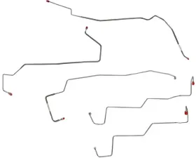 Fine Lines Front Brake Line Kit For 99-01 F250/F350/F450/F550 Super Duty 00-01 Excursion AWABS Gasoline Engine Steel