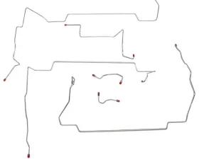 Fine Lines Front Brake Line Kit For 99-04 Ford Mustang GT Front Brake Line Kit w/ Traction Control Steel