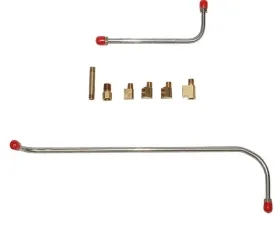Fine Lines Pump to Carburetor Fuel Line For 56 Chevrolet Bel Air Impala 265CID 8 Cylinder 2x4 Carbs Set 2 Lines w/ 6 Fittings Stainless