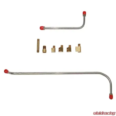 Fine Lines Pump to Carburetor Fuel Line For 56 Chevrolet Bel Air Impala 265CID 8 Cylinder 2x4 Carbs Set 2 Lines w/ 6 Fittings Stainless - BPC5602SS