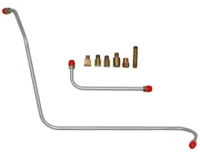 Fine Lines Pump to Carburetor Fuel Line For 57 Chevrolet Bel Air Impala 283CID 8 Cylinder 2x4 Carbs Set 2 Lines w/ 6 Fittings Steel