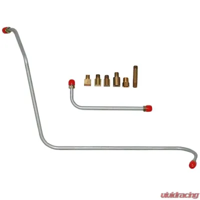 Fine Lines Pump to Carburetor Fuel Line For 57 Chevrolet Bel Air Impala 283CID 8 Cylinder 2x4 Carbs Set 2 Lines w/ 6 Fittings Stainless - BPC5701SS