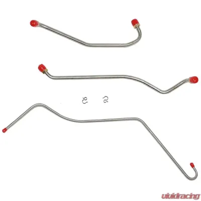 Fine Lines Pump to Carburetor Fuel Line For 69 Chevrolet Bel Air Biscayne Impala Chevelle El Camino Caprice 396/427 w/ Quadrajet 3 Line Kit Incl. Return Stainless - BPC6903SS