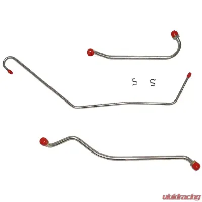 Fine Lines Pump to Carburetor Fuel Line For 69 Chevrolet Bel Air Biscayne Impala Chevelle El Camino Caprice 350CID 4BBL w/ Quadrajet 3 Line Kit Incl. Return Stainless - BPC6905SS