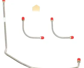 Fine Lines Pump to Carburetor Fuel Line For 69 Bel Air Biscayne Impala Caprice Chevelle El Camino 396CID/375HP Dual Feed Holley 3 Piece Line w/Y BLK Stainless