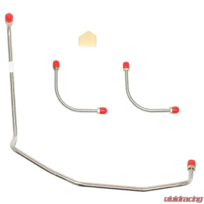 Fine Lines Pump to Carburetor Fuel Line For 69 Bel Air Biscayne Impala Caprice Chevelle El Camino 396CID/375HP Dual Feed Holley 3 Piece Line w/Y BLK Stainless - CPC6975SS