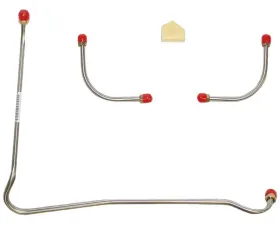 Fine Lines Pump to Carburetor Fuel Line For 67-68 Bel Air Biscayne Impala Camaro Z28 Chevelle Malibu El Camino 396 CID/375 HP 3 Line Kit and Brass BLK Steel