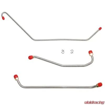 Fine Lines Pump to Carburetor Fuel Line For 69 Chevrolet Camaro Chevrolet II/ Nova 396 OR 427 CID 325-350 HP 3 Piece Set w/ Return Steel - FPC6903OM
