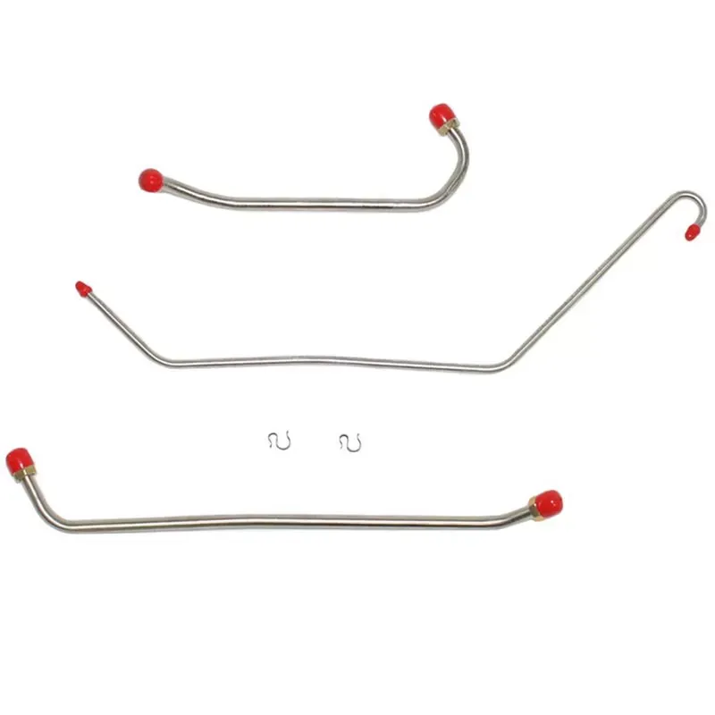 Fine Lines Pump to Carburetor Fuel Line For 69 Chevrolet Camaro Nova 350 CID 255 HP 3 Piece Set w/ Return Stainless - FPC6905SS