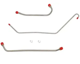 Fine Lines Pump to Carburetor Fuel Line For 69 Chevrolet Camaro Nova 350 CID 255 HP 3 Piece Set w/ Return Stainless