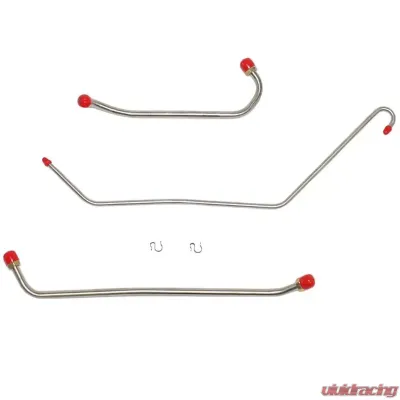 Fine Lines Pump to Carburetor Fuel Line For 69 Chevrolet Camaro Nova 350 CID 255 HP 3 Piece Set w/ Return Stainless - FPC6905SS